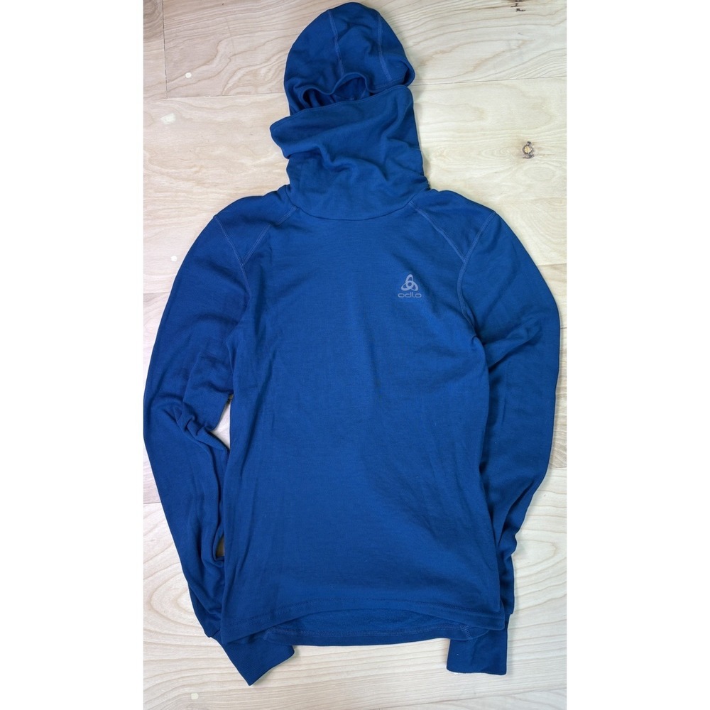 Odlo The Active Warm Baselayer With Facemask Blue Lightweight Running Hoodie S